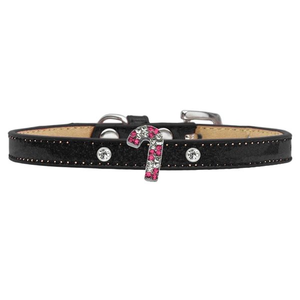 Mirage Pet Products Holiday Charm Dog Collar with Pink Candy CaneBlack Ice Cream Size 8 685-06 CCPK8